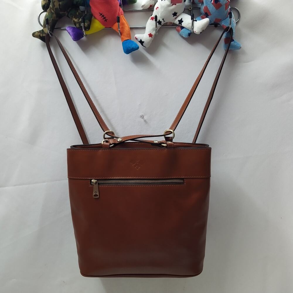 Patricia Nash Brown Leather Convertible Backpack Crossbody Bag